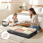 Budding Joy 95L Under Bed Storage, 4 Pack Closet Organizers Black | Underbed Storage Bags for Blankets, Towels, Comforter, Sweaters, Linen Sheets, Wrapping Paper - Image 2