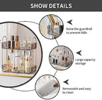 Akinbas 2 Tier Bathroom Organizer Countertop Makeup Perfume Tray Skincare Organizer for Bathroom Dresser Vanity (Grey) - Image 6