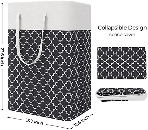 StorageRight Laundry Basket Hamper, 75L Clothes Storage, Clover Black - Image 2