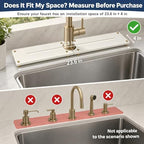 2PCS Stone Faucet Mat for Kitchen Sink, Water Absorbing Sink Tray Organizer for Bathroom Counter, Diatomite Soap Dish Coaster Caddy Riser, Sponge Holder Dispenser Mat, Gold White 23.6" x 4", 1 Set - Image 2