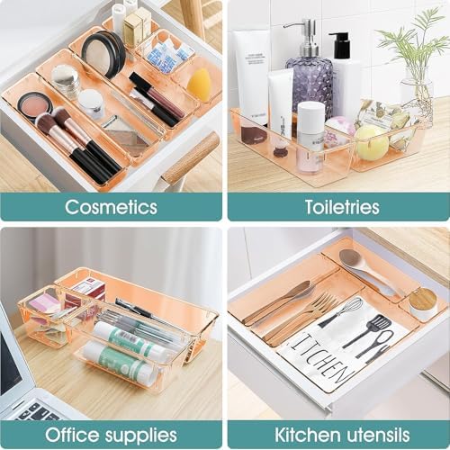 25 PCS Plastic Drawer Organizer Set, Makeup Organizers and Storage Bins - Image 5