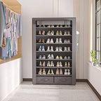 OYREL Shoe Rack Dustproof Sturdy 8Tier Tall Large Storage with Side Pocket - Image 4