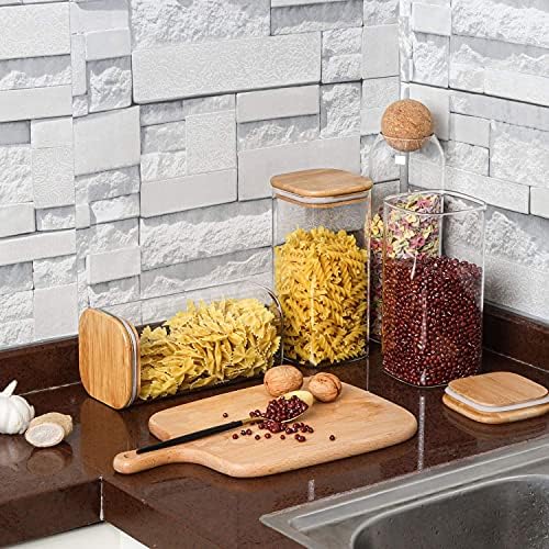 ComSaf Glass Storage Containers with Lids 1.6 Qt, Set of 3 Food Storage Jar - Image 3