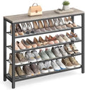 VASAGLE INDESTIC Shoe Rack, Organizer for Closet with 4 Mesh Shelves and Large Top for Bags, Entryway Hallway Shelf, Steel Frame, Industrial, Greige and Black ULBS015B02, 11.8 x 39.4 x 36.4 Inches by Unknown