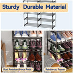 Large Shoe Rack Organizer, 2-Row 8-Tier Tall Shoe Storage Shelf for Closet, Entryway, Garage, Metal Free Standing Shoe Holder for 28-32 Pairs Shoes, Sturdy Stackable Shoe Stand for Bedroom - Image 5