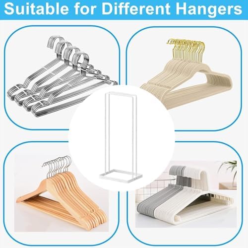 Hanger Holder Stand Clothes Hanger Organizer for Home Organization, Hangers Stackers RV Rack Stand Caddy for Velvet Felt Plastic Coat Hangers Adult Kids Pant Hangars Dorm Room Essentials, 2 Pack White - Image 3