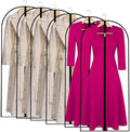 All Clear Garment Bags for Hanging Clothes, 55" (Set of 6) Dress Bags for Gowns Long, Plastic Dustproof Dress Garment Bag, Long Dress Bag with Zipper for gown, winter long coats, dance costume by UOUEHRA