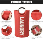 DOKEHOM 125L X-Large Laundry Basket Bag, Collapsible Tall Hamper, Red - Image 6