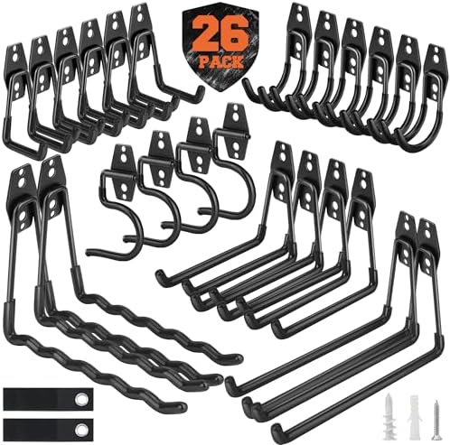 Nacial 26 Pack Heavy Duty Garage Hooks,Steel Wall Mount Storage Hangers by NacialPromise-Consumersfirstalways
