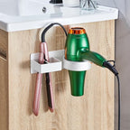Hair Dryer Holder Wall Mounted, Hair Straightener Holder, Blow Dryer Holder Adhesive, Hair Tool Organizer for Flat Iron, Hairdryer, Curling Iron Holder for Bathroom Vanity Barber Shop (White) - Image 4