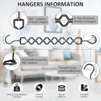 12 Pack Space Saving Hangers for Clothes Sturdy Metal Hangers Heavy Duty | Magic Clothes Space Saver Hanger Organizer with 360° Swivel Hook, Closet Organizers and Storage Dorm Room Essentials Black - Image 4