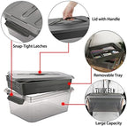 BTSKY Stack & Carry Box Clear Plastic Storage Container with Removable Tray - Image 5