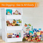 XLarge Stackable Storage Bins Open Front for Pantry Storage, 6 Pack - White - Image 4