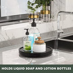 Turntable Vanity Tray, 9 Inch Bamboo Kitchen Sink Countertop Organizer - Image 2