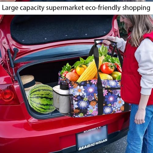 Extra Large Utility Tote Bag - Reusable Grocery Bags Foldable Heavy Duty - Image 3