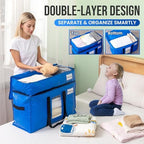 TAILI 2 Tier Moving Bags,2 Blue Silver Storage Bags with Visible Window - Image 3