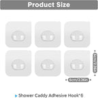 6 Pack Shower Caddy Adhesive Replacement, Strong Adhesive Hooks for Shower Shelf, Waterproof Adhesive Hooks, No Drilling, for Bathroom Shelves, Kitchen Racks and Soap Holder - Image 2