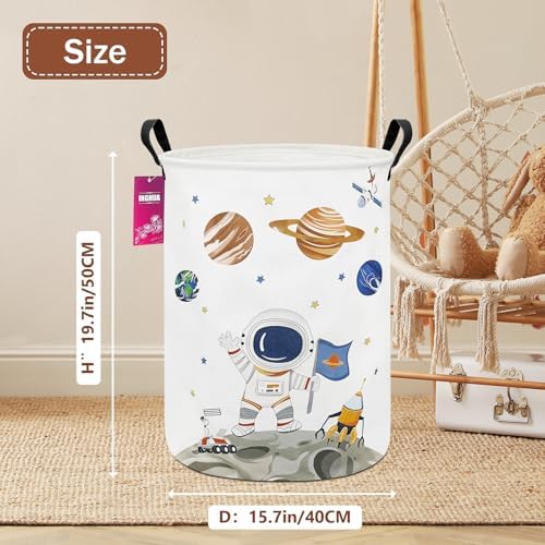 Astronaut Fabric Storage Bin Nursery Organizer Basket - Image 2