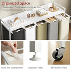 Herture Laundry Hamper with Shelf, Laundry Basket 5 Section, Laundry Sorter with Pull-Out Removable Large 5 Color Bags and Movable Wheels, Metal Frame, 5 x 15.87 Gallons (60L), White PF08XLE - Image 3
