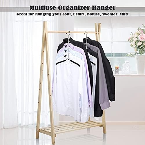 Hangers Space Saving Clothes Hanger 4 Packs | Non Slip Padded Coat Hanger 5 Layers Heavy Duty Stainless Steel Sweater Shirt Hanger Closet Storage Organizer - Image 6