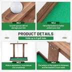 Blosssound Golf Putter Stand for 8 Clubs & 12 Balls Wooden Golf Club Holder Golfs Rack Display Organizer Storage with Artificial Grass Mat for Sports Indoor Home Garage Accessories - Image 3