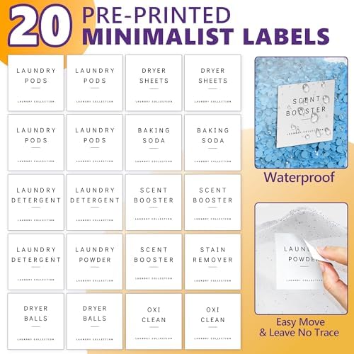 3+1 Pack Bamboo Laundry Pods Container, Clear Laundry Room Organization Containers,Large Laundry Detergent Powder Storage Containers Lids & Labels, Acrylic Laundry Pods Holder for Scent Booster - Image 6