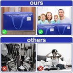 6 Pack Extra Large Heavy Duty Moving Bags with Reinforced Zippers & Wide Carry Handles, Durable Storage Totes for Clothes Packing, Dorm Moves & Home Organization, Blue - Image 6