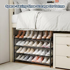 ENJOYBASICS 4 Tier Expandable Shoe Rack, Metal Small Shoes Shelf, Black - Image 3