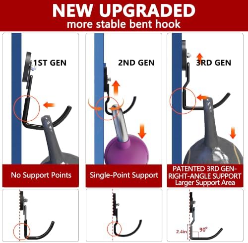 3-H Heavy Duty Magnetic Hooks,No-Drill Garage Power Tool Holder, 4 Pack - Image 2