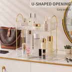 Akinbas 2 Tier Bathroom Organizer Countertop Makeup Perfume Tray Skincare Organizer for Bathroom Dresser Vanity (White) - Image 5