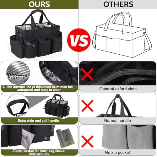 Large Cleaning Caddy Bag Built-in hard plastic sheet Aluminum foil lining - Image 3