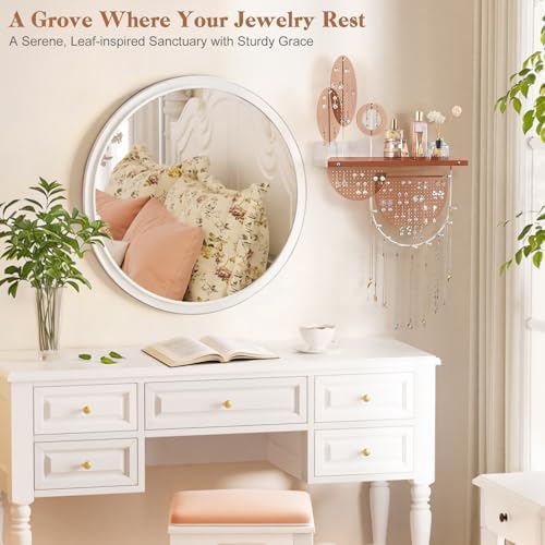 Keebofly Wall Mounted Hanging Jewelry Organizer Honey Brown - Image 3
