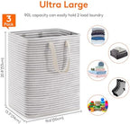 Lifewit 3 Pack Laundry Basket 90L Each, Collapsible Clothes Hamper with Reinforced Handles, Freestanding Waterproof Design for Bedroom and Laundry Room, Grey 270L Total - Image 4