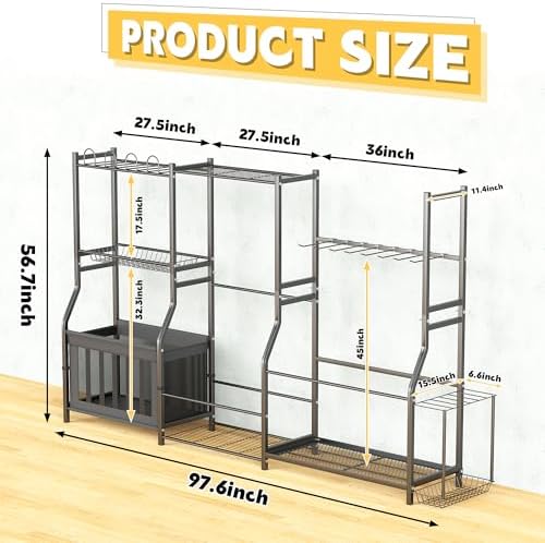 Ultrawall Sports Equipment Organizer, Golf Bag Stand w/Ski & Ball Storage - Image 2