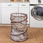 Household Essentials Pop-Up Mesh Laundry Hamper, Brown - Image 2