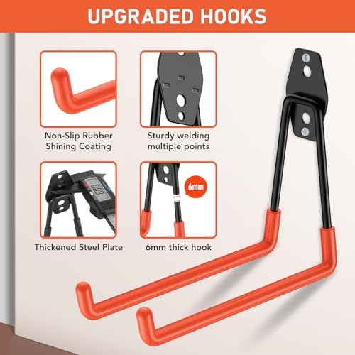 Garage Hooks, Anti-Slip Heavy Duty Wall Mount Hooks, 42-Pack - Image 6