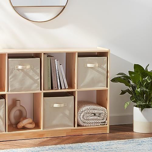 Amazon Basics Collapsible Fabric Storage Cubes Organizer with Handles, Sturdy Storage Bins for Organization, 10.5" x 10.5" x 11", Beige, 6 Count (Pack of 5) - Image 5