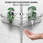 DAOYA Corner Shower Caddy Tension Pole - Chrome Tension Rod Shower Caddy - Image 4