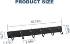 VAEHOLD Wall Hooks for Hanging, Black Coat Rack Wall Mount with 6 Coat Hooks, Towel Hanger, Hat Hooks, Robes Hook in Bathroom, Bedroom, Kitchen, Living Room (1PACK) - Image 4