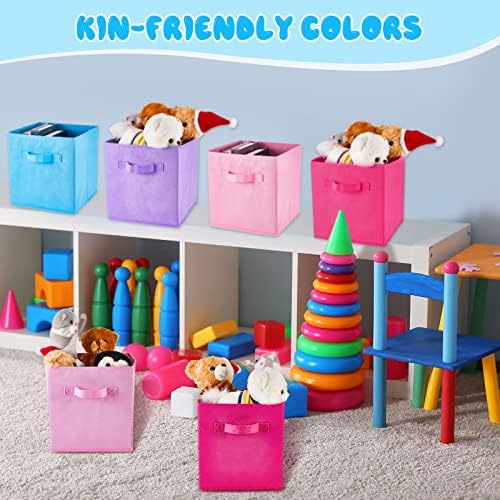Yinder 12 Pcs Cube Storage Bin Multicolor 10.5''x10.5''x11'' Storage Cubes - Image 5