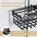 KEGII Shower Caddy Hanging for Handheld Showerheads, Rustproof Hanging Shower Organizer with Soap Dish, Toothbrush Holder and Hooks, Over Showerhead Caddy for Bathroom - Image 6