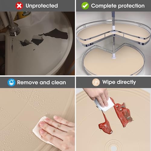 Lazy Susan Shelf Liner,Silicone Lazy Susan Liners for Kitchen Turntables – Non-Slip and Heat-Resistant for Added Convenience 2PCS - Image 7