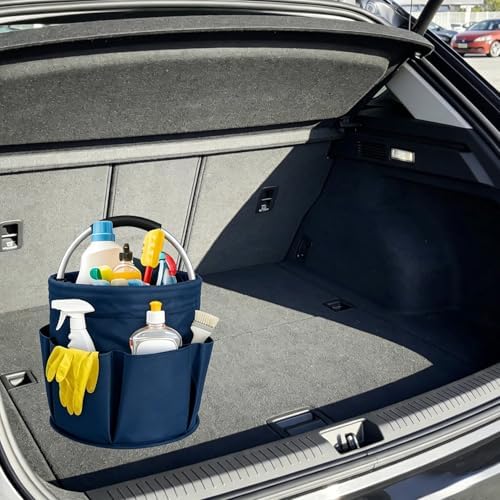 17L Foldable Storage Basket Cleaning Caddy with Handle Portable Multi Cleaning Bucket Bag for Home, Garden, Outdoor Camping (Blue) - Image 6