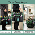 Large Rolling Cleaning Caddy Bag with Wheels, Cleaning Bag with Detachable Trolley, Cleaning Bags on Wheels for Housekeepers, Cleaning Cart Supplies Organizer for Home, Car, Picnic (Green) - Image 7