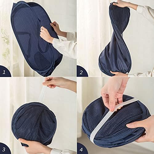 4 Pcs Mesh Popup Laundry Hamper, Opening Laundry Basket,Popup Laundry Basket with Durable Handles,Foldable Pop-up Mesh Hamper Dirty Clothes Basket for Clothes & Laundry-Home Organization - Image 4