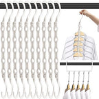 DUCOO Space Saving Hangers 10 Pack, Heavy Duty Magic Cascading Hanger Organizer with 5 Enclosed Anti-Slip Holes, Closet Organizers and Storage for Clothes, College Dorm Room Essentials, White by Unknown