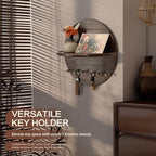 Rebee Vision Acacia Wood Key Holder Wall Mount for Room Decor, Dark Brown - Image 3