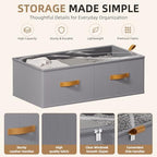4 Pack Under Bed Storage Bins,10 Inch Tall, Light Gray, 31.5x15.8x10 inch - Image 3