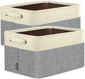 BALEINE 2 Pack Fabric Closet Storage Bins for Shelves, Linen Closet Organizers and Storage, Decorative Baskets for Organizing, Shelf, Clothes, Home, Office (Grey, 15"x11"x9.5") by BALEINE