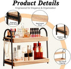 Bathroom Vanity Organizer Countertop 2-Tier Waterproof 20+ Bottles 8 Hooks - Image 5